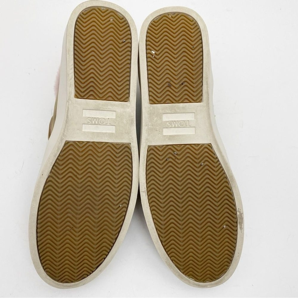 TOMS Paxton Sable Tan Leather/Faux Fur Slip On Sneaker Bootie Womens Size 11 - Picture 6 of 7